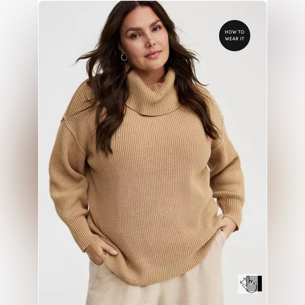🆕 Torrid Ribbed Turtleneck Pullover Sweater size 1